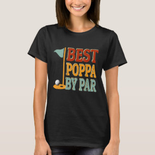 T-shirt Vintage Best Poppa By Par Golf Fête des pères Pour