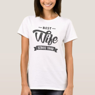 T-shirt Vintage Best Wife Since 1992