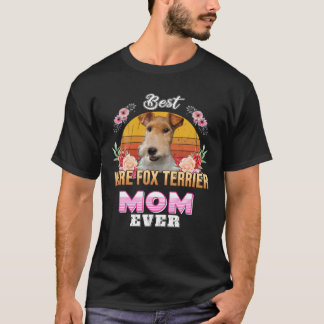 T-shirt Vintage Best Wire Fox Terrier Maman Ever Mothers D
