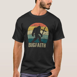 T-shirt Vintage Big Faith Bigfoot Avec Croix Drôle Cadeau