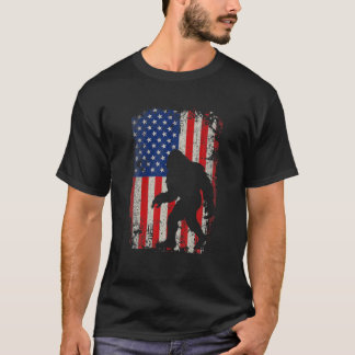 T-shirt Vintage Bigfoot Amateurs Drapeau Patriotique Améri