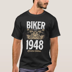 T-shirt Vintage Biker Hommes Moto Femmes Né En 1948
