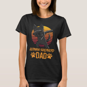T-shirt Vintage Black German Shepherd Papa Fête des pères