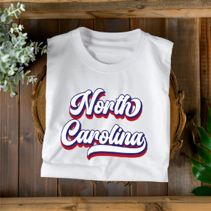 T-shirt Vintage bleu et blanc de Caroline du Nord