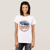 T-shirt Vintage Blue El Camino (Devant entier)