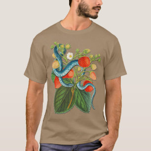 T-shirt Vintage Blue Tree Snake and Strawberry Plante