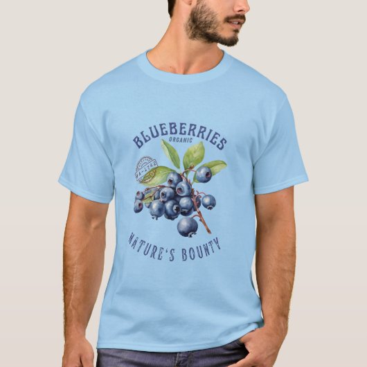 T-shirt Vintage Blueberry – Botanical Fruit (Devant)