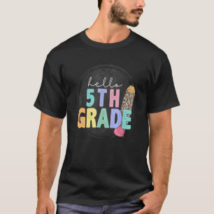 T-shirt Vintage Bonjour 5e année Enseignant Crush 5e année