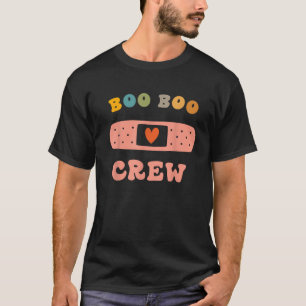 T-shirt Vintage Boo Boo Crew Nurch Patch Heart Halloween C