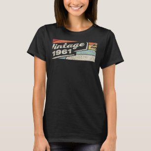 T-shirt Vintage Born In 1961 61st Birthday 61 Years Old