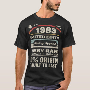 T-shirt Vintage Born In 1983 39th Birthday 39 Years Old