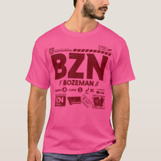 T-shirt Vintage Bozeman BZN Code Aéroport Voyage Jour Rétr