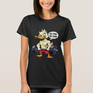 T-shirt Vintage Buff Canard Pas de douleur Pas de gain Gym