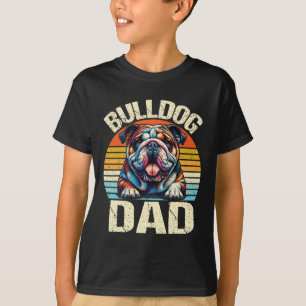 T-shirt Vintage Bulldog papa Amoureux de les chiens papa p