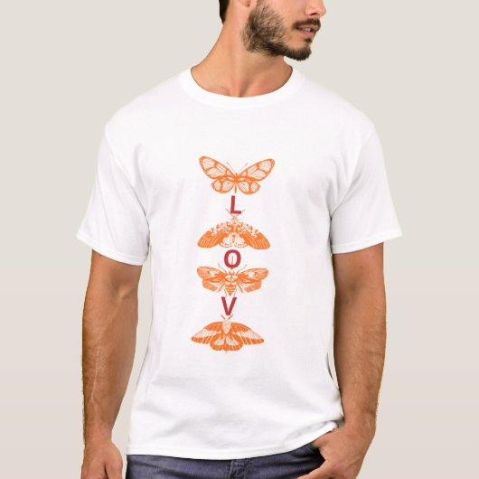 T-shirt Vintage Butterfly Love – Artistic Nature-Inspired (Devant)