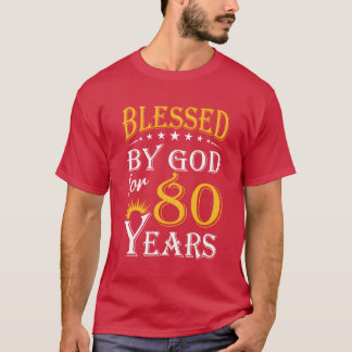 T-shirt Vintage by God for 80 years Happy 80th Birthday80