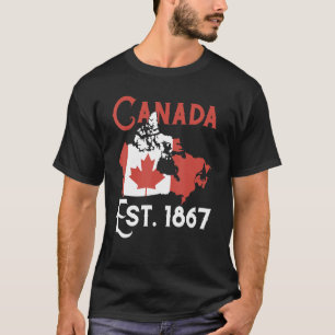 T-shirt Vintage Canada Fondé en 1867 Feuille d'érable