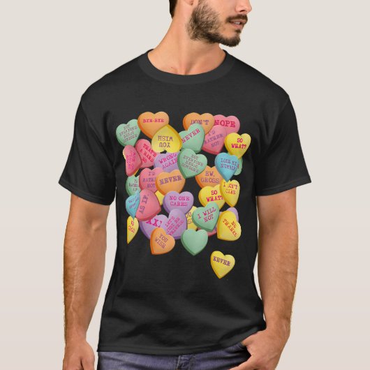 T-shirt Vintage Candy Conversation Hearts (Devant)
