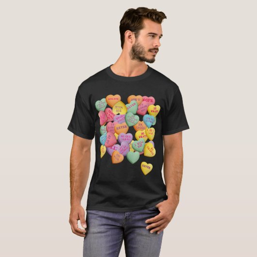 T-shirt Vintage Candy Conversation Hearts (Devant entier)