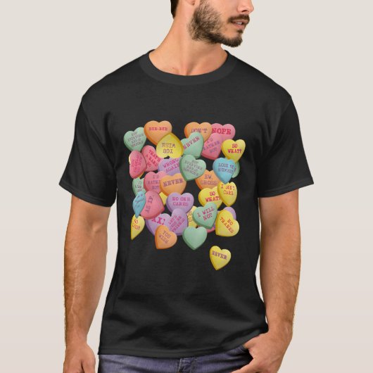 T-shirt Vintage Candy Conversation Hearts (Devant)