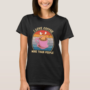 T-shirt Vintage Capybara J'Aime Le Café Plus Que Les Gens 