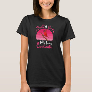 T-shirt Vintage Cardinal Bird Juste Une Fille Qui Aime Car