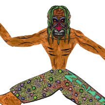 Vintage Cartoon Rétro Tiki Surfant Impertinent des