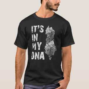 T-shirt Vintage C'est Dans Mon ADN Carte de l'Albanie Empr