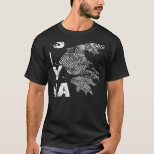 T-shirt Vintage C'est Dans Mon ADN Grèce Carte d'Empreinte