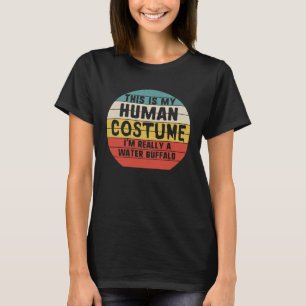 T-shirt Vintage C'est mon costume humain I m Water Buffalo
