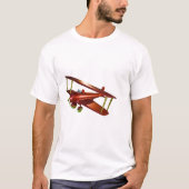 T-shirt vintage CGI Red Bi-plane (Devant)