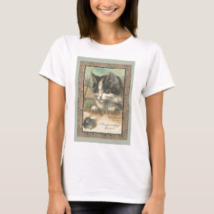 T-shirt Vintage chat et souris "m'attendant ?"