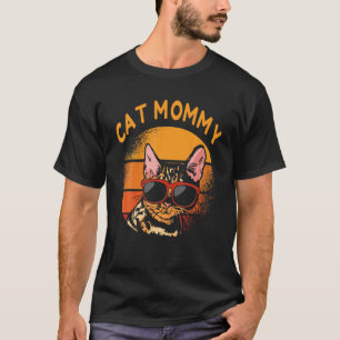 T-shirt Vintage Chat Maman Retro Funny Fête des Mères Femm