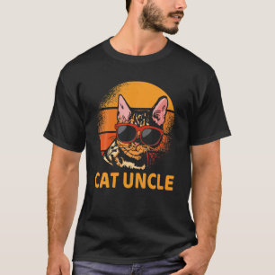 T-shirt Vintage Chat Oncle Retro Drôle Fête des pères Homm