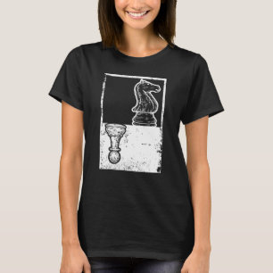 T-shirt Vintage Chess-boxing Pion Et Knight Shadow 1