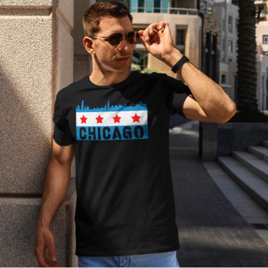 T-shirt Vintage Chicago Flag