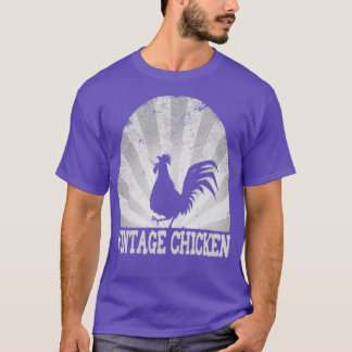 T-shirt Vintage Chicken Design grey