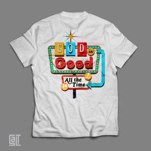 T-shirt Vintage chrétien rétro Dieu est bon tout le temps