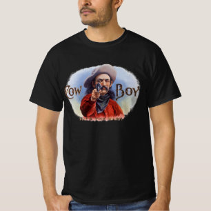 T-shirt Vintage Cigar Étiquette Art, Cowboy frappe la marq
