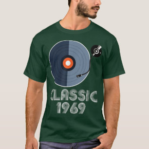 T-shirt Vintage Classic 1969 Vinyl Record Player Musique L