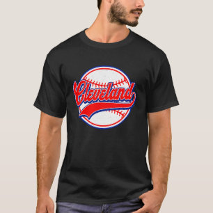 T-shirt Vintage Cleveland Cityscape Baseball Homme Femmes