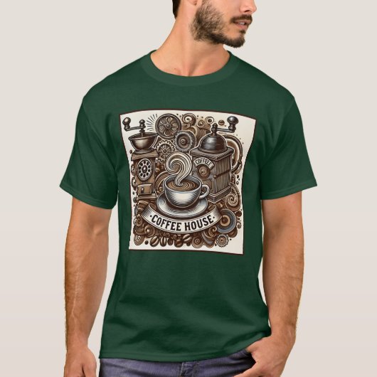 T-shirt Vintage Coffeehouse Vibes funny (Devant)