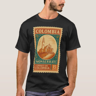 T-shirt Vintage Colombia Postage Stamp Shirt