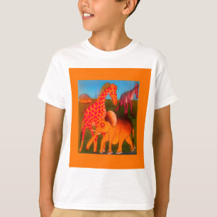 T-shirt Vintage Coloré Africain couleurs d'animaux sauvage