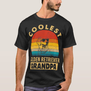 T-shirt Vintage Coolest Golden Retriever Chien Grand-père