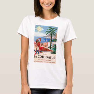 T-shirt Vintage Côte d'Azur Beach Girl