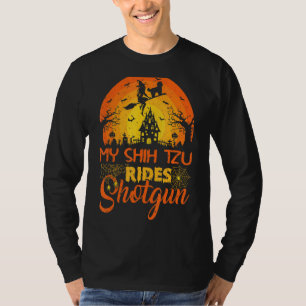 T-shirt Vintage coucher de soleil Mon Chih Tzu Ride Chien