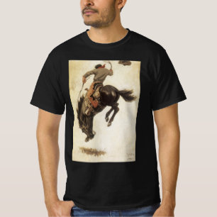 T-shirt Vintage Cowboy, Bronco Buster Study par NC Wyeth