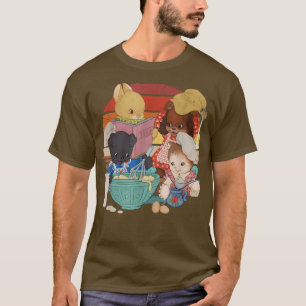 T-shirt Vintage cute baby rabbit bunny, dog, bear & cat co