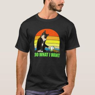 T-shirt Vintage Cute Chat Je Fais Ce Que Je Veux Café Coup